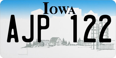 IA license plate AJP122