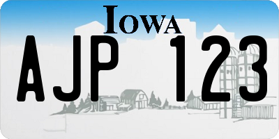 IA license plate AJP123