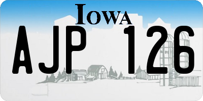 IA license plate AJP126