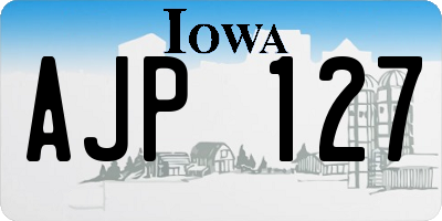 IA license plate AJP127
