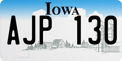 IA license plate AJP130