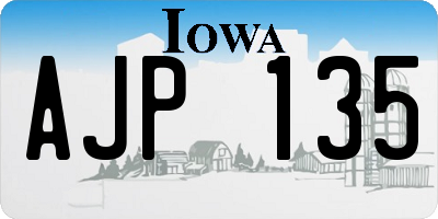 IA license plate AJP135