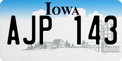 IA license plate AJP143
