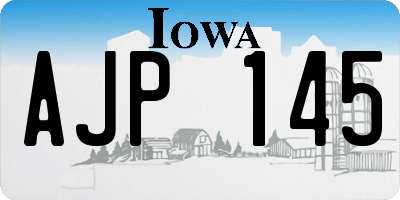 IA license plate AJP145