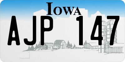IA license plate AJP147