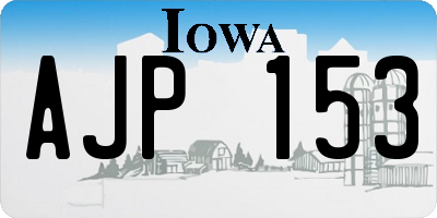 IA license plate AJP153