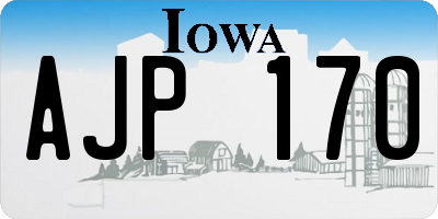 IA license plate AJP170
