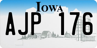 IA license plate AJP176