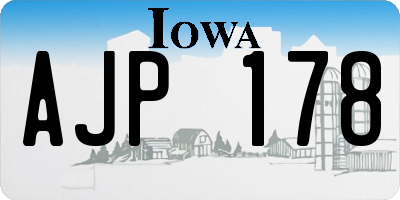 IA license plate AJP178