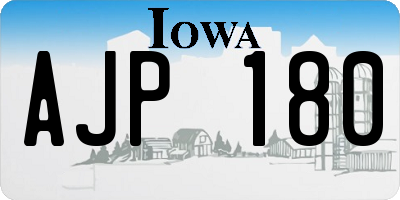 IA license plate AJP180