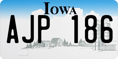 IA license plate AJP186