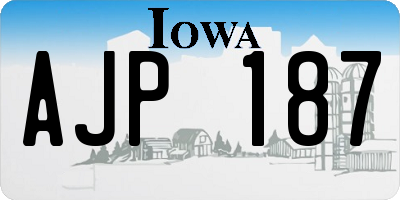 IA license plate AJP187