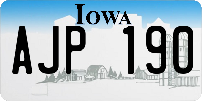 IA license plate AJP190