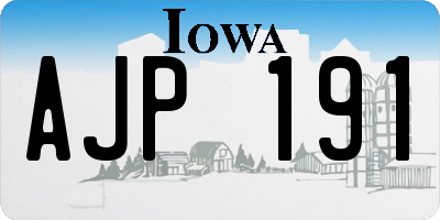 IA license plate AJP191