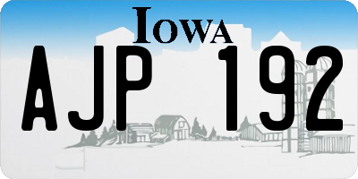 IA license plate AJP192