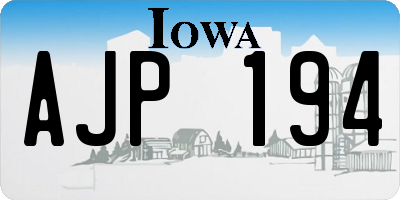 IA license plate AJP194