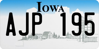IA license plate AJP195