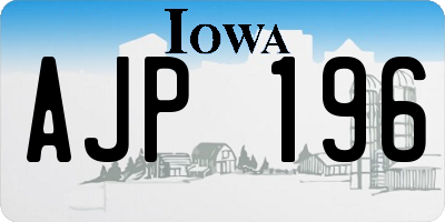 IA license plate AJP196