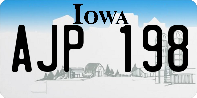 IA license plate AJP198