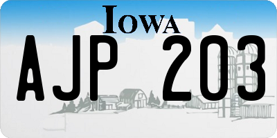 IA license plate AJP203