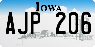 IA license plate AJP206