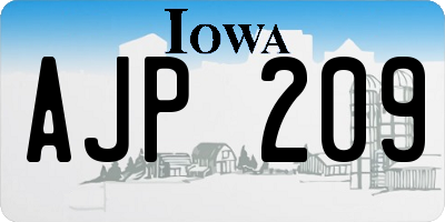 IA license plate AJP209