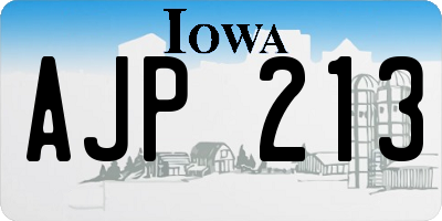 IA license plate AJP213