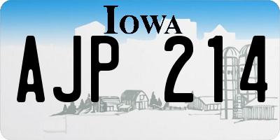 IA license plate AJP214