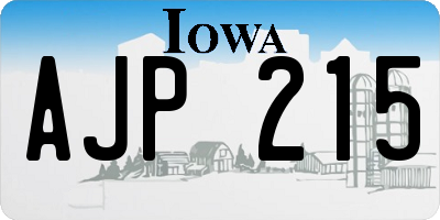 IA license plate AJP215