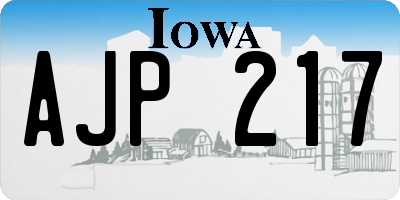 IA license plate AJP217