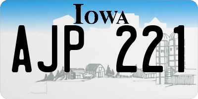 IA license plate AJP221