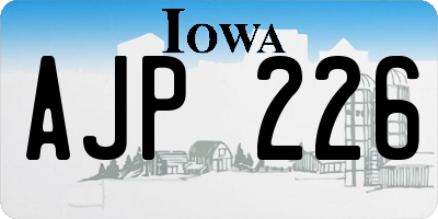 IA license plate AJP226