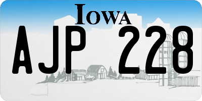 IA license plate AJP228