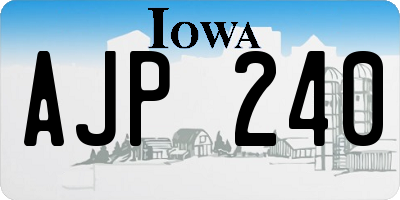 IA license plate AJP240