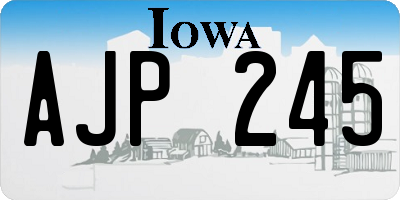 IA license plate AJP245