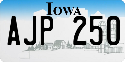 IA license plate AJP250