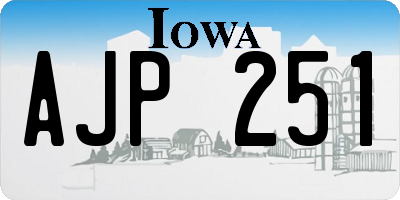 IA license plate AJP251