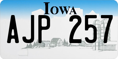 IA license plate AJP257