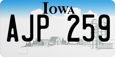 IA license plate AJP259