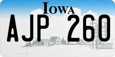 IA license plate AJP260