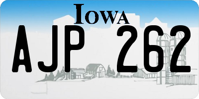IA license plate AJP262