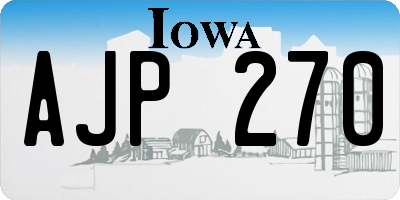 IA license plate AJP270