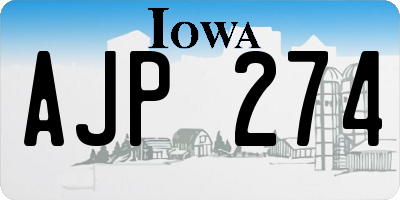 IA license plate AJP274