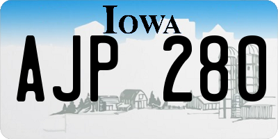IA license plate AJP280
