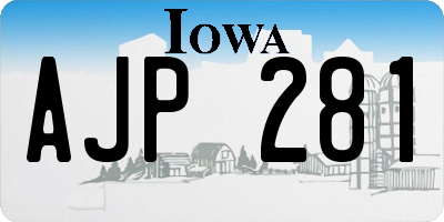 IA license plate AJP281