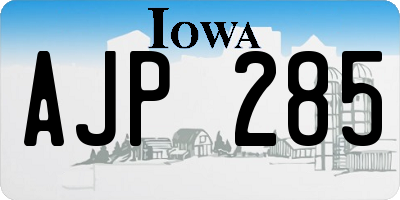 IA license plate AJP285