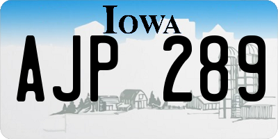 IA license plate AJP289