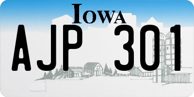 IA license plate AJP301