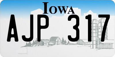 IA license plate AJP317