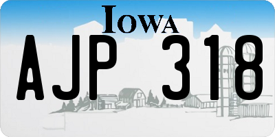 IA license plate AJP318